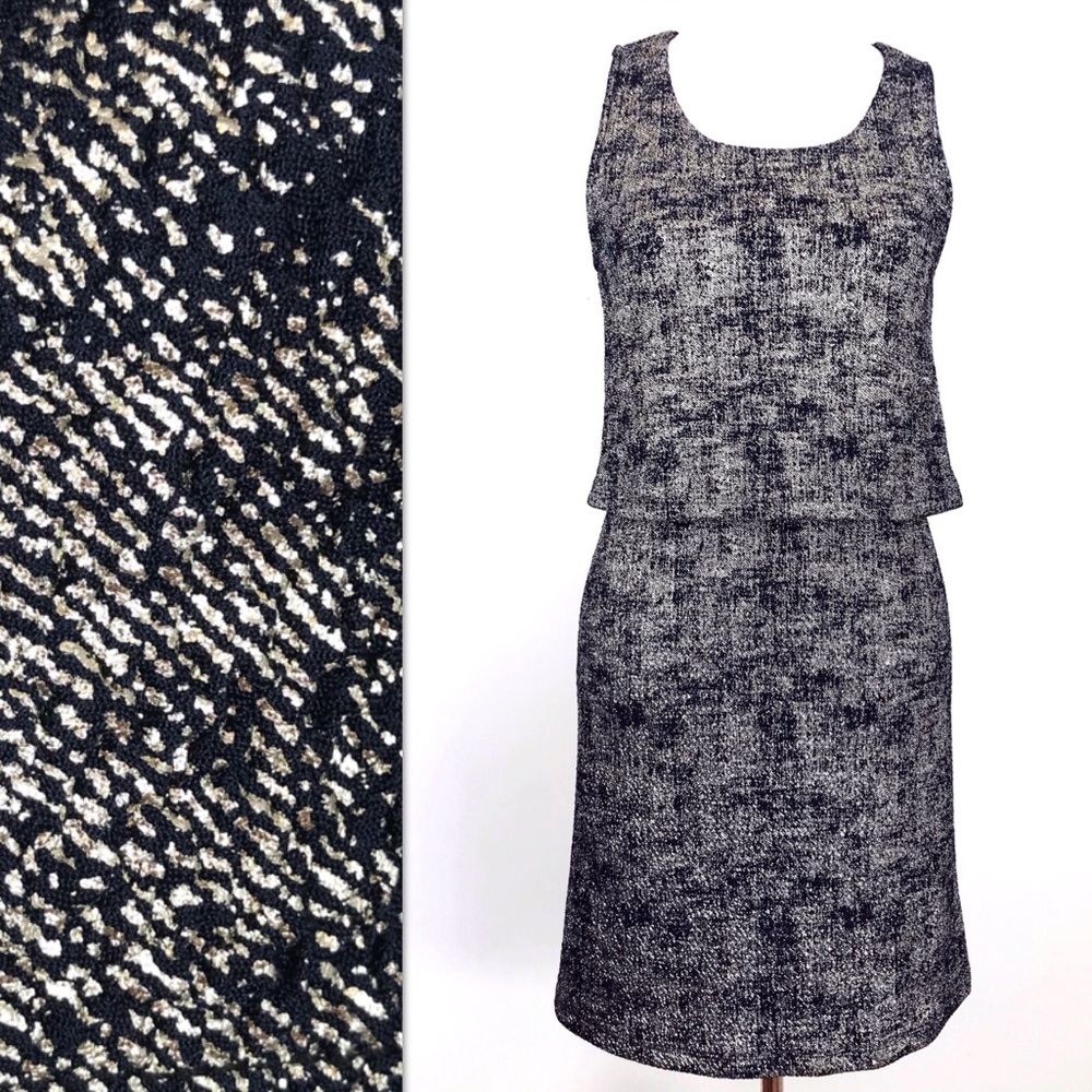 Everly Metallic Gold Knit Sleeveless Mini Dress